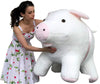 American Made Giant Stuffed Pig 40 Inch Soft White with Pink Accents 3